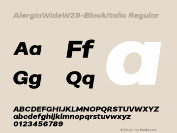 AlergiaWideW29-Blackitalic Regular Version 1.00图片样张