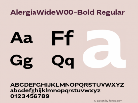 AlergiaWideW00-Bold Regular Version 1.00 Font Sample