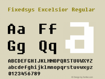Fixedsys Excelsior Regular Version 3.022 2016 Font Sample