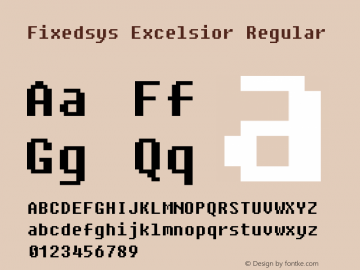 Fixedsys Excelsior Regular Version 3.022 2016 Font Sample