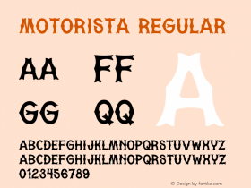 Motorista Regular Version 1.000;PS 001.000;hotconv 1.0.70;makeotf.lib2.5.58329 Font Sample