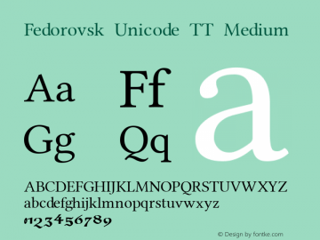 Fedorovsk Unicode TT Medium Version 3.1图片样张