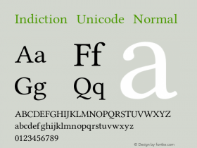 Indiction Unicode Normal Version 001.003图片样张