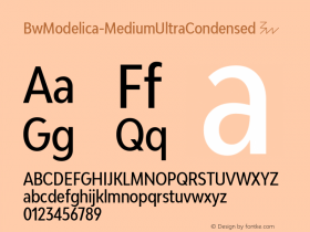 BwModelica-MediumUltraCondensed ☞ Version 2.000;com.myfonts.easy.branding-with-type.bw-modelica-ultra-condensed.medium-ultra-condensed.wfkit2.version.4FTa图片样张