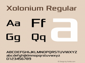 Xolonium Regular Version 4.1 Font Sample