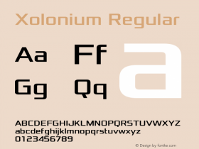 Xolonium Regular Version 4.1 Font Sample