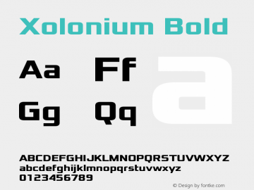 Xolonium Bold Version 4.1 Font Sample