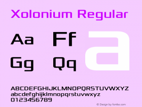 Xolonium Regular Version 4.1 Font Sample