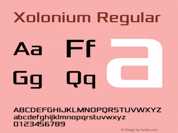 Xolonium Regular Version 4.1 Font Sample