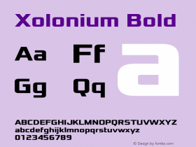 Xolonium Bold Version 4.1 Font Sample