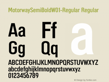 MotorwaySemiBoldW01-Regular Regular Version 1.10 Font Sample