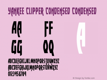 Yankee Clipper Condensed Condensed Version 2.0; 2016 Font Sample