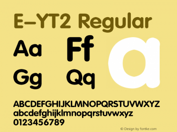 E-YT2 Regular 1995;1.00 Font Sample