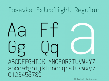 Iosevka Extralight Regular 1.9.6图片样张