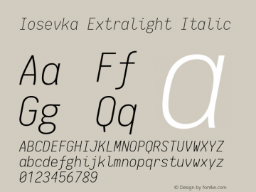 Iosevka Extralight Italic 1.9.6图片样张