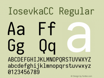 IosevkaCC Regular 1.9.6 Font Sample
