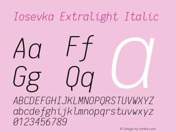 Iosevka Extralight Italic 1.9.6图片样张