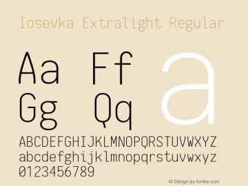 Iosevka Extralight Regular 1.9.6图片样张
