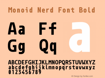 Monoid Nerd Font Bold Version 0.61;Nerd Fonts 0.9. Font Sample