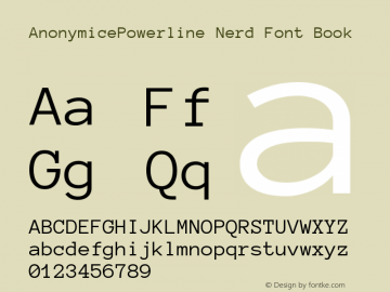 AnonymicePowerline Nerd Font Book Version 1.002 Font Sample