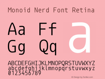 Monoid Nerd Font Retina Version 0.62;Nerd Fonts 0.9. Font Sample