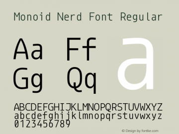 Monoid Nerd Font Regular Version 0.61;Nerd Fonts 0.9. Font Sample