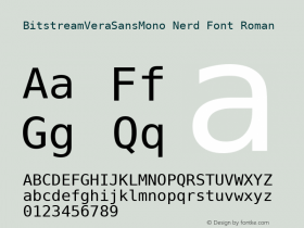 BitstreamVeraSansMono Nerd Font Roman Release 1.10图片样张