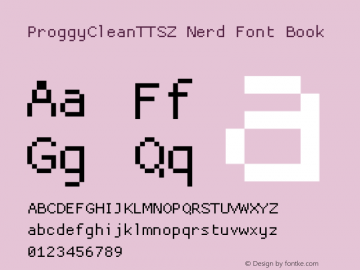 ProggyCleanTTSZ Nerd Font Book 2004/04/15 Font Sample