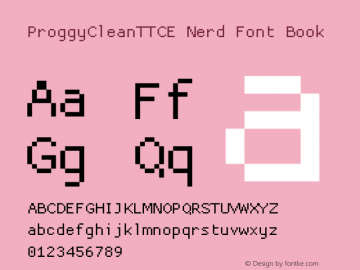ProggyCleanTTCE Nerd Font Book 2004/04/15 Font Sample