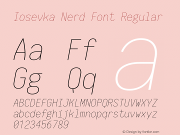 Iosevka Nerd Font Regular 1.8.4; ttfautohint (v1.5) Font Sample
