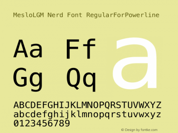 MesloLGM Nerd Font RegularForPowerline 1.210图片样张