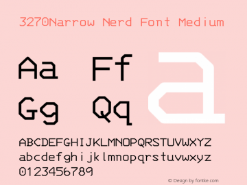 3270Narrow Nerd Font Medium Version 001.000;Nerd Fonts 0图片样张