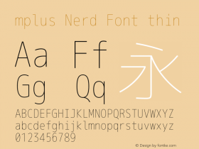 mplus Nerd Font thin Version 1.018;Nerd Fonts 0.9 Font Sample