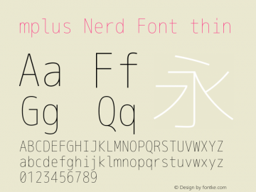 mplus Nerd Font thin Version 1.018;Nerd Fonts 0.9 Font Sample