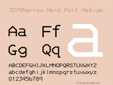 3270Narrow Nerd Font Medium Version 001.000;Nerd Fonts 0图片样张