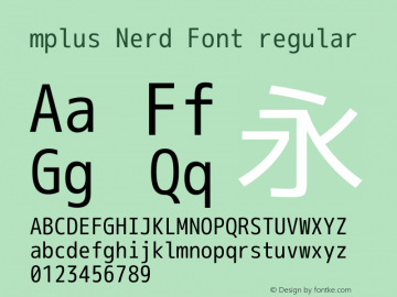 mplus Nerd Font regular Version 1.018;Nerd Fonts 0.9 Font Sample