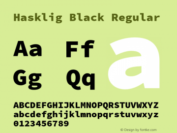 Hasklig Black Regular Version 2.010;PS 1.0;hotconv 1.0.88;makeotf.lib2.5.647800图片样张