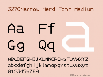 3270Narrow Nerd Font Medium Version 001.000;Nerd Fonts 0图片样张