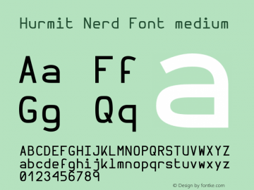Hurmit Nerd Font medium Version 1.21;Nerd Fonts 0.9. Font Sample