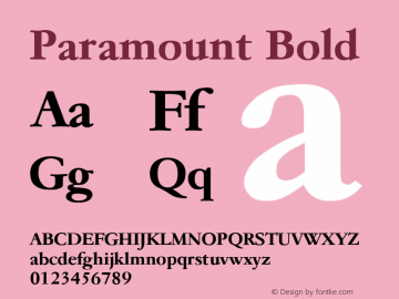 Paramount Bold Altsys Fontographer 3.5  5/27/92 Font Sample