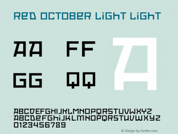 Red October Light Light Version 1.004 2016 Font Sample