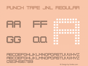 Punch Tape JNL Regular Version 1.000 - 2016 initial release Font Sample