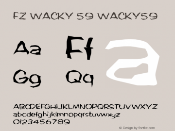 FZ WACKY 59 WACKY59 Version 1.000 Font Sample