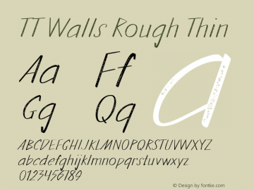 TT Walls Rough Thin Version 1.000 Font Sample