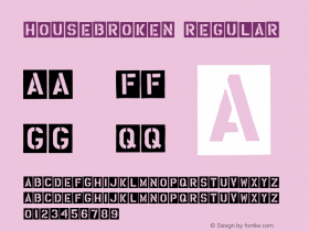 HouseBroken Regular Version 001.000 Font Sample