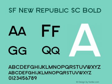 SF New Republic SC Bold ver 2.0; 2000. Freeware for non-commercial use.图片样张