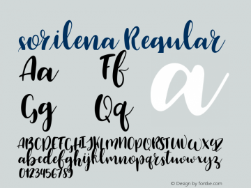 sorilena Regular Version 1.000;PS 001.000;hotconv 1.0.88;makeotf.lib2.5.64775 Font Sample