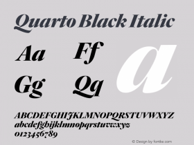 Quarto Black Italic Version 1.200 Font Sample