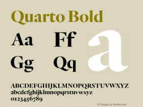 Quarto Bold Version 1.200 Font Sample