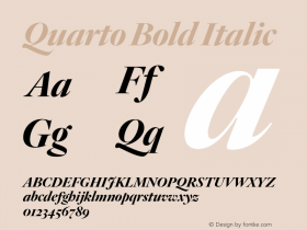 Quarto Bold Italic Version 1.200 Font Sample